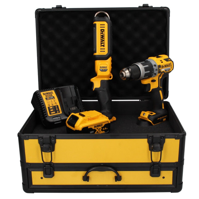 DeWalt DCD 796 P1 TX Taladro percutor sin cable y sin escobillas - 18 V 70 Nm + 1x Batería 5 Ah + Cargador + Caja TX + Lámpara