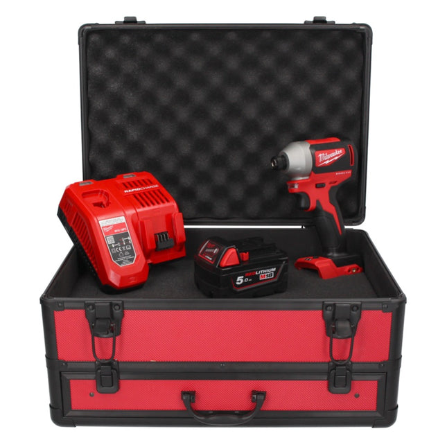 Milwaukee M18 BLID2-501FC TX Atornillador de impacto inalámbrico 18 V 180 Nm 1/4" sin escobillas + 1x batería 5,0 Ah + cargador + maletín TX