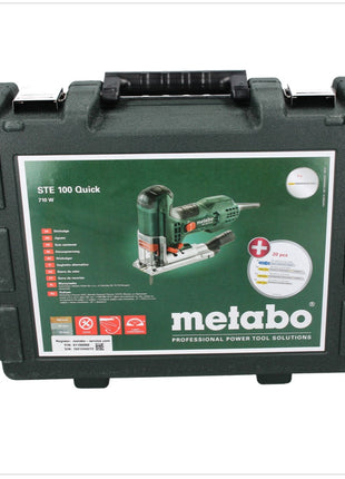 Sierra de calar Metabo STE 100 Quick 710 W (601100900) + 21 hojas de sierra de calar + boquilla de extracción + cristal protector + estuche