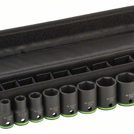 Bosch Professional 1/2" Steckschlüssel Einsätze Außen Sechskant Nüsse Set 9 tlg. ( 2608551100 ) - Toolbrothers
