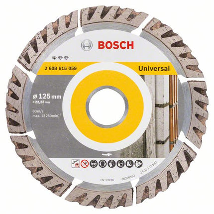 Bosch Standard per disco diamantato universale 125 x 22,23 mm ( 2608615059 ) per calcestruzzo, acciaio-calcestruzzo, mattoni, calce e arenaria