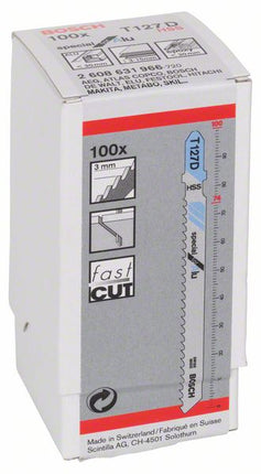 Bosch T 127 D Stichsägeblätter für Aluminium - 100 Stück, gefräste geschränkte Zahnausführung, für Stichsägen mit T-Schaft-Aufnahme - Toolbrothers