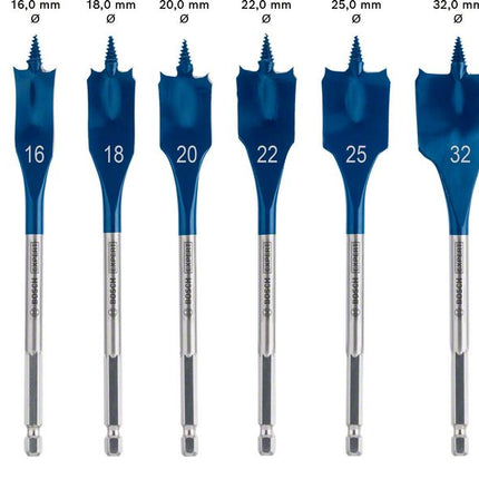 Bosch EXPERT SelfCut Speed flat router bit set 16 - 32 mm 7 pcs. ( 2608900334 ) for wood - successor to 2608587009