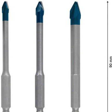 Bosch EXPERT Set di punte in ceramica dura HEX-9 5,0 - 8,0 x 90 mm 3 pezzi ( 2608900595 ) Tecnologia in metallo duro