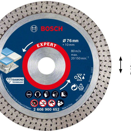 Bosch Expert Hard Ceramic 76 mm Diamanttrennscheibe 76 x 1,5 x 10 mm ( 2608900652 ) Diamond Technology - Nachfolger von 2608615020