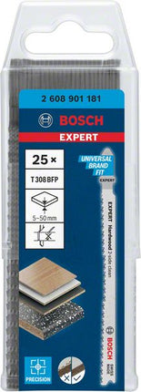 Bosch EXPERT Hardwood 2 side clean T 308 BFP hoja de sierra de calar 117 mm 25 piezas (2608901181) bimetálica