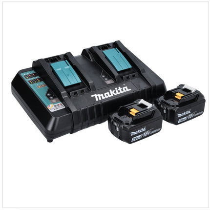 Makita DML 810 PF cordless LED area light 18 / 36 V (2 x 18 V) 5500 lm IP54 + 2x battery 3.0 Ah + double charger