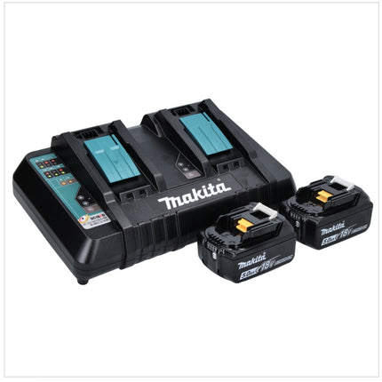 Makita DML 810 PT Luce LED a batteria 18 / 36 V ( 2 x 18 V ) 5500 lm IP54 + 2x batteria 5,0 Ah + doppio caricabatterie