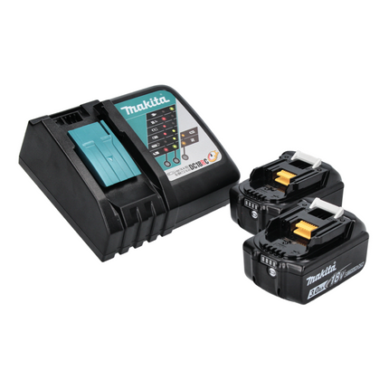 Makita DML 812 RF Torcia portatile LED a batteria 18 V 1250 lm + 2x batteria ricaricabile 3,0 Ah + caricatore
