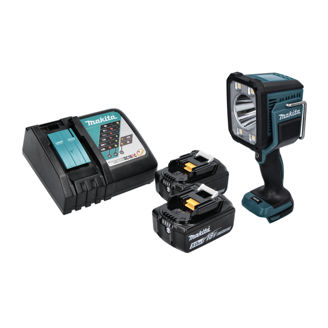 Makita DML 812 RT Akumulatorowa latarka ręczna LED 18 V 1250 lm + 2x akumulator 5,0 Ah + ładowarka