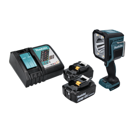 Makita DML 812 RT Akku LED Handstrahler Taschen Lampe 18 V 1250 lm + 2x Akku 5,0 Ah + Ladegerät