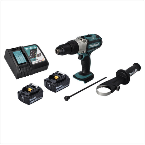 Makita DHP 451 RG Cordless Hammer Driver Drill 80 Nm 18V + 2x Batteries 6.0 Ah + Charger