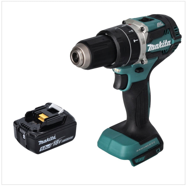 Makita DHP 484 T1 Perceuse-visseuse à percussion sans fil 18 V 54 Nm brushless + 1x Batterie 5,0 Ah - sans chargeur