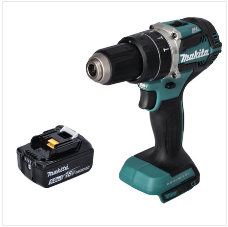 Makita DHP 484 T1 Perceuse-visseuse à percussion sans fil 18 V 54 Nm brushless + 1x Batterie 5,0 Ah - sans chargeur