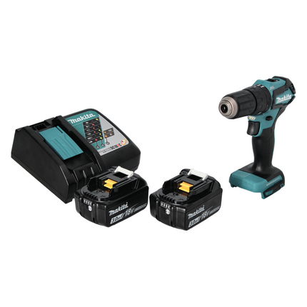 Makita DHP 483 RF Perceuse-visseuse à percussion sans fil 18 V 40 Nm Brushless + 2x Batteries 3,0 Ah + Chargeur