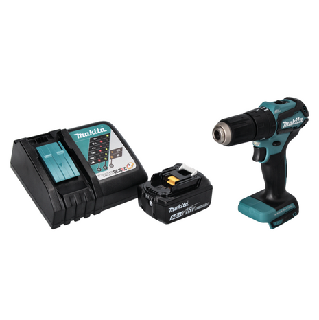 Makita DHP 483 RT1 Perceuse-visseuse à percussion sans fil 18 V 40 Nm Brushless + 1x Batterie 5,0 Ah + Chargeur