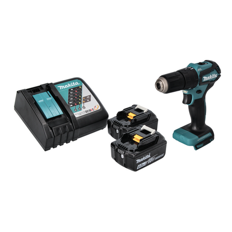 Makita DHP 483 RG Perceuse-visseuse à percussion sans fil 18 V 40 Nm Brushless + 2x Batteries 6,0 Ah + Chargeur