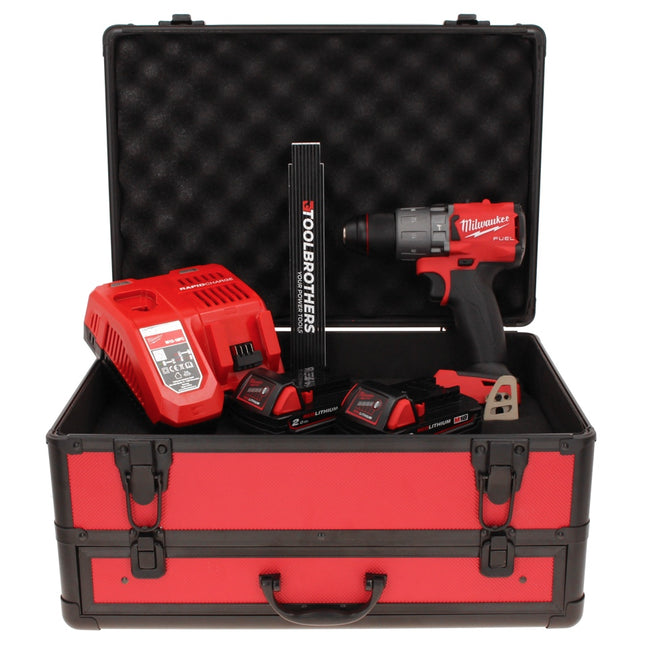 Taladro percutor inalámbrico Milwaukee M18 FPD2-202FC TX 18 V 135 Nm sin escobillas + 2x baterías 2.0 Ah + cargador + metro plegable + estuche TX
