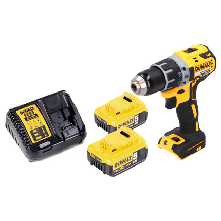 Trapano avvitatore a batteria DeWalt DCD 791 P2 18 V 70 Nm Brushless + 2 batterie 5,0 Ah + caricabatterie
