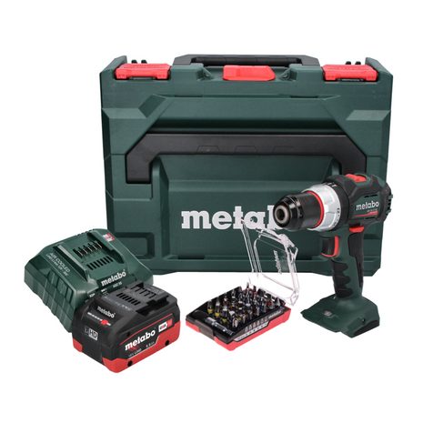 Metabo SB 18 LT BL Perceuse à percussion sans fil 75 Nm 18 V Brushless + 1x Batterie 5,5 Ah + Chargeur + Coffret MetaBOX + Set d'embouts 32 pcs.