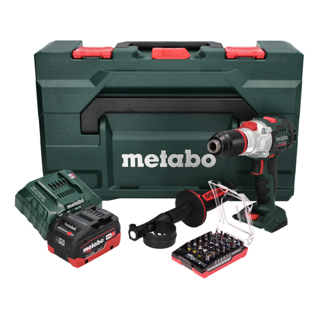 Metabo SB 18 LTX BL I Akumulatorowa wiertarko-wkrętarka udarowa 18 V 130 Nm bezszczotkowa + 1x akumulator 5,5 Ah + ładowarka + 32-częściowy zestaw bitów + metaBOX