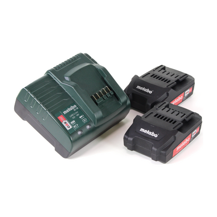 Metabo BS 18 Quick perceuse-visseuse sans fil 18 V 48 Nm + 2 batteries 2,0 Ah + chargeur + jeu d'embouts 32 pièces + coffret