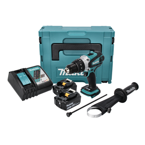 Makita DHP 458 RGJ cordless impact drill 18 V 91 Nm + 2x rechargeable battery 6.0 Ah + charger + Makpac