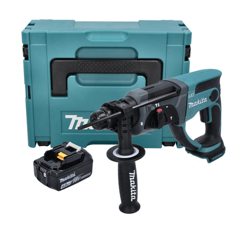 Makita DHR 202 M1J Cordless combi hammer 18 V 2.0 J SDS Plus + 1x rechargeable battery 4.0 Ah + Makpac - without charger