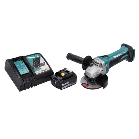 Smerigliatrice angolare a batteria Makita DGA 452 RM1 18 V 115 mm + 1x batteria 4,0 Ah + caricabatterie