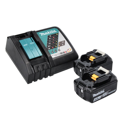 Smerigliatrice angolare a batteria Makita DGA 452 RM 18 V 115 mm + 2x batteria 4,0 Ah + caricabatterie