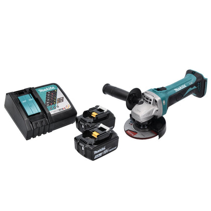Makita DGA 452 RT cordless angle grinder 18 V 115 mm + 2x battery 5.0 Ah + charger