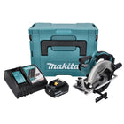 Sierra circular sin cable Makita DSS 611 RG1J 18 V 165 mm + 1x batería 6,0 Ah + cargador + maletín Makpac