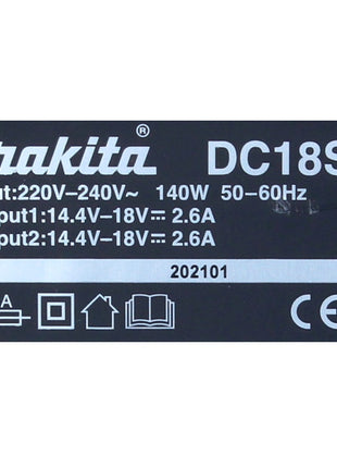 Makita DC 18 SH Dual-Charger 2x 14.4 V 2x 18 V (36 V) LXT with 2.6 Amp charging power (199687-4)