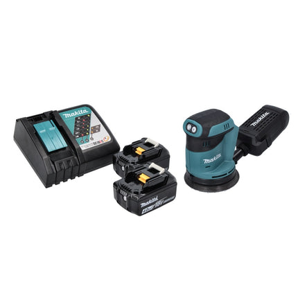 Makita DBO 180 RM Akku Exzenterschleifer 18 V 125 mm + 2x Akku 4,0 Ah + Ladegerät - Toolbrothers