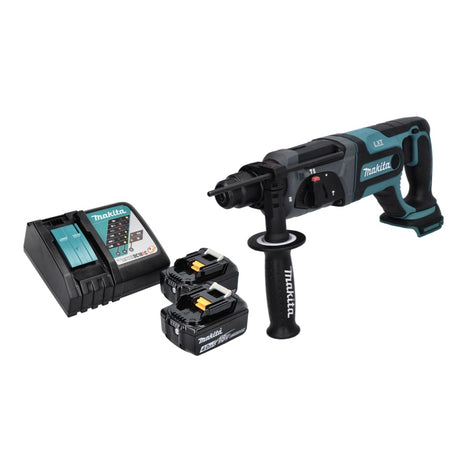 Makita DHR 241 RM cordless hammer drill 18 V 2.0 J SDS plus + 2x rechargeable battery 4.0 Ah + charger