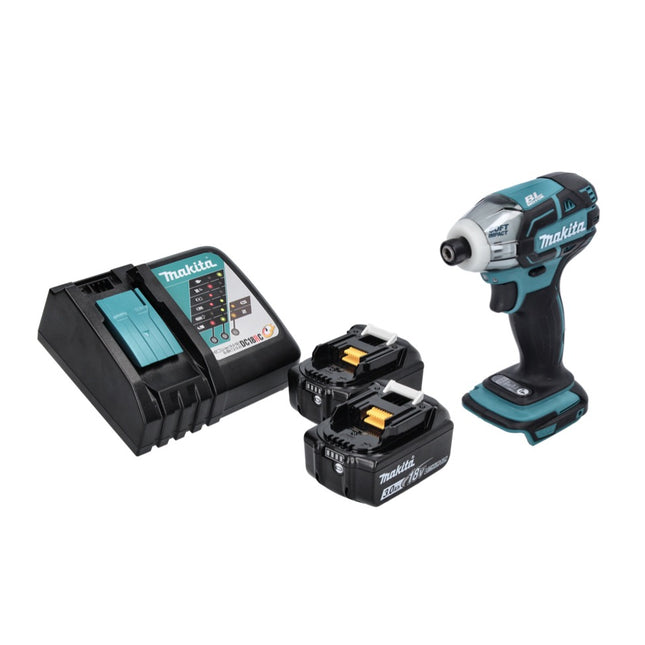 Makita DTS 141 RF cordless impulse screwdriver 18 V 40 Nm 1/4" brushless + 2x rechargeable battery 3.0 Ah + charger