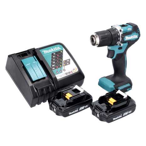 Makita DDF 487 RA cordless drill driver 18 V 40 Nm brushless + 2x rechargeable battery 2.0 Ah + charger