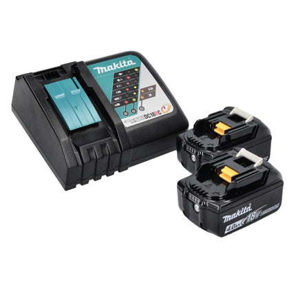 Clavadora a batería Makita DBN 500 RM 18 V 15-50 mm + 2x batería recargable 4,0 Ah + kit cargador