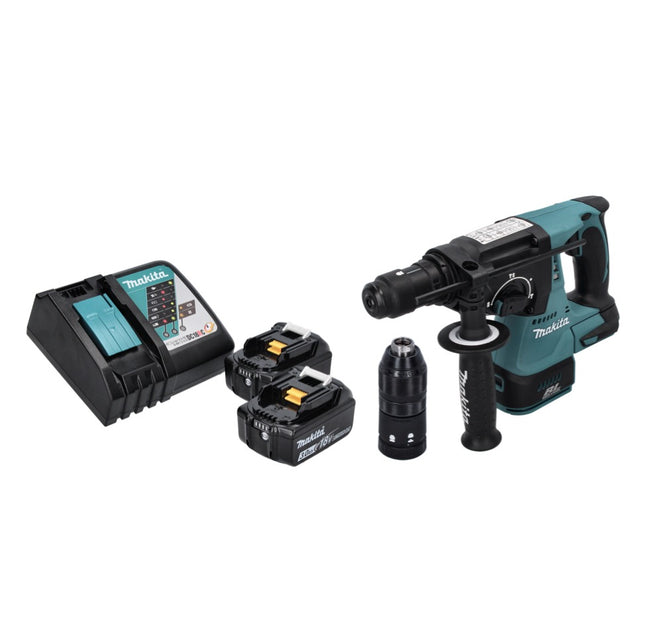 Makita DHR 243 RF cordless hammer drill 18 V SDS plus brushless + 2x rechargeable battery 3.0 Ah + charger