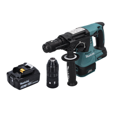 Makita DHR 243 T1 cordless hammer drill 18 V SDS plus Brushless + 1x rechargeable battery 5.0 Ah - without charger