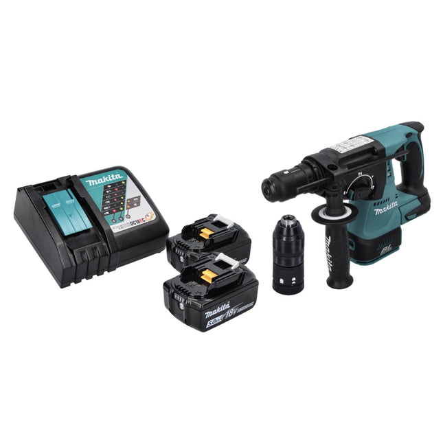 Taladro percutor a batería Makita DHR 243 RT 18 V SDS plus Brushless + 2x batería 5.0 Ah + cargador