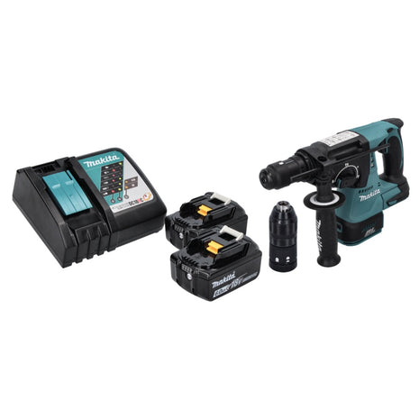 Makita DHR 243 RG Marteau perforateur sans fil 18 V SDS plus Brushless + 2x batterie 6,0 Ah + chargeur