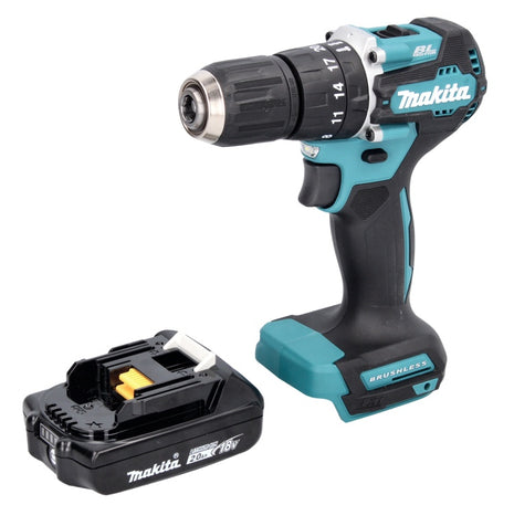 Makita DHP 487 A1 Perceuse-visseuse à percussion sans fil 18 V 40 Nm Brushless + 1x Batterie 2,0 Ah - sans chargeur