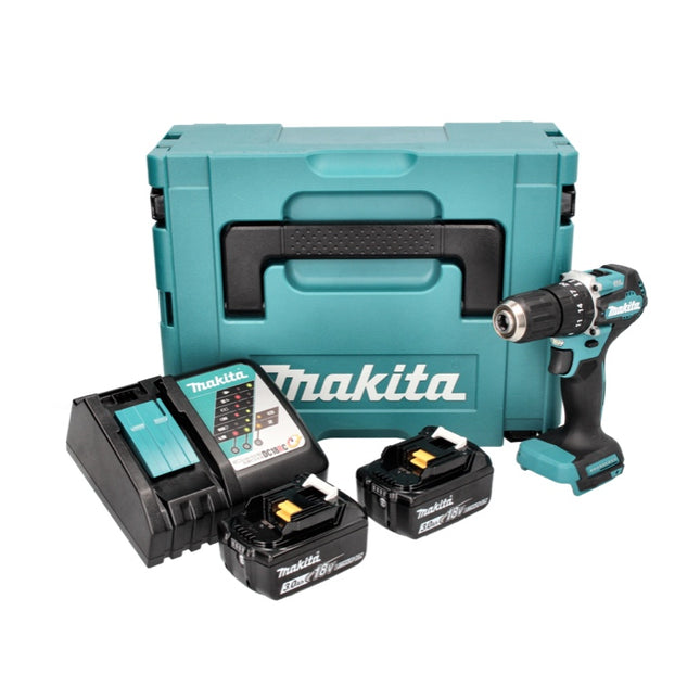Makita DHP 487 RFJ Akku Schlagbohrschrauber 18 V 40 Nm Brushless + 2x Akku 3,0 Ah + Ladegerät + Makpac - Toolbrothers