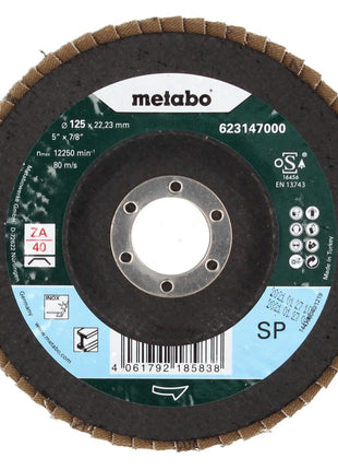 Metabo Disco abrasivo lamellare P 40 125 mm 22,23 mm ( 10 x 623147000 ) - per smerigliatrici angolari