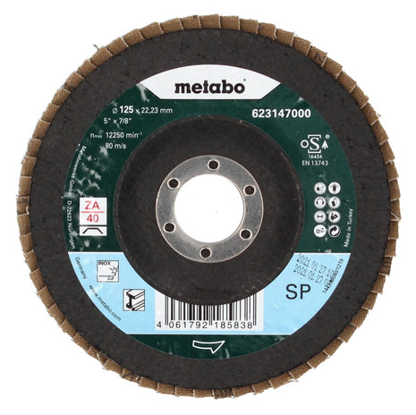 Metabo Disco abrasivo lamellare P 40 125 mm 22,23 mm ( 10 x 623147000 ) - per smerigliatrici angolari