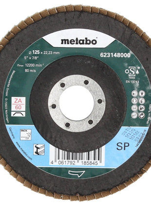 Metabo Disco abrasivo lamellare P 60 125 mm 22,23 mm ( 10 x 623148000 ) - per smerigliatrici angolari