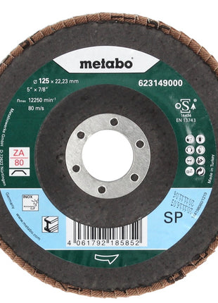 Disco de lijado de láminas Metabo, disco dentado P 80 125 mm 22,23 mm (10 x 623149000) para amoladoras angulares