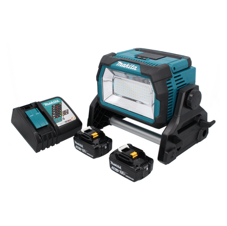 Makita DML 809 RF cordless LED construction spotlight 18 V 10000 lm + 2x rechargeable battery 3.0 Ah + charger