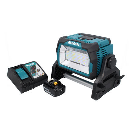 Makita DML 809 RM1 Proyector LED inalámbrico para la construcción 18 V 10000 lm + 1x batería recargable 4,0 Ah + cargador